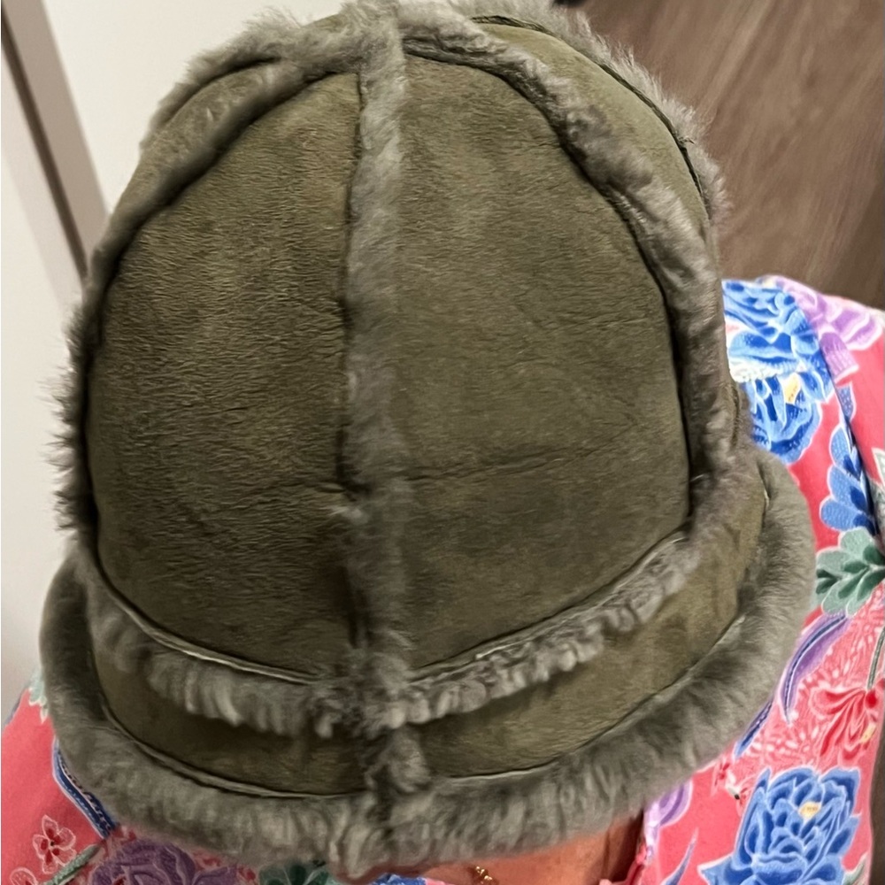 Stylish Olive Green natural Fur Hat - Picture 14 of 16